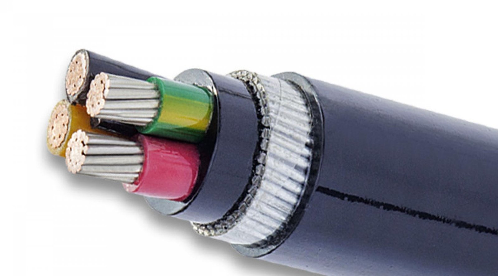 a close up of a cable with multiple wires and wires Kabel Metal Indonesia