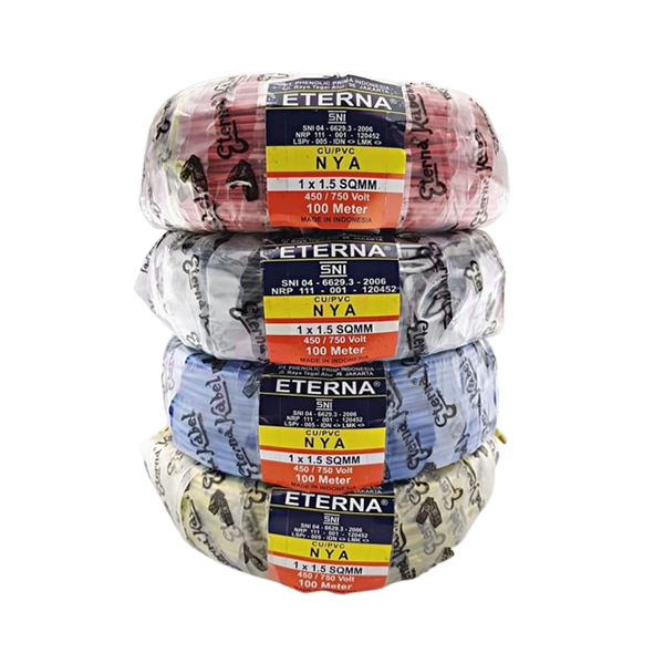 Stok kabel Eterna di gudang PT. Putra Delima Mandiri