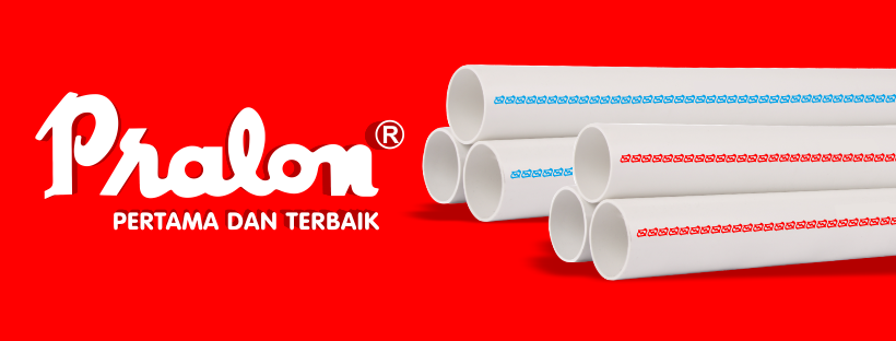 a group of three white pipes with the words prallon on them pipa pralon biru dan merah