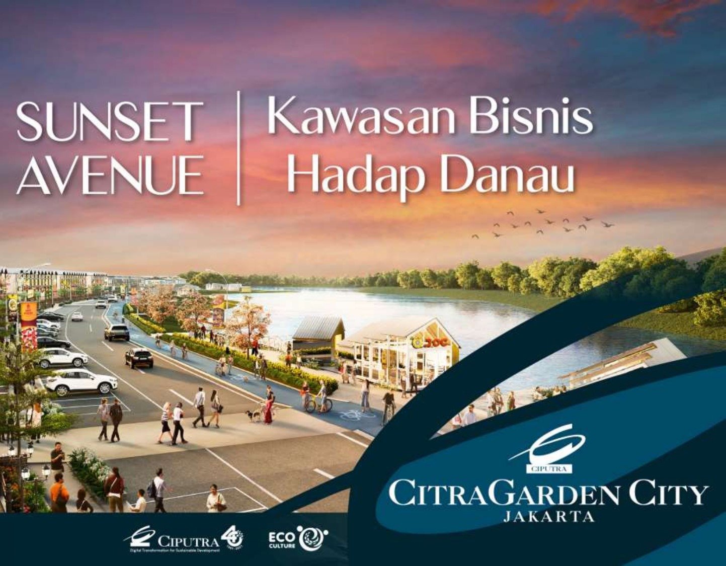 a city street scene with a sunset sky view of the city Pipa pralon dan kabel metal indonesia